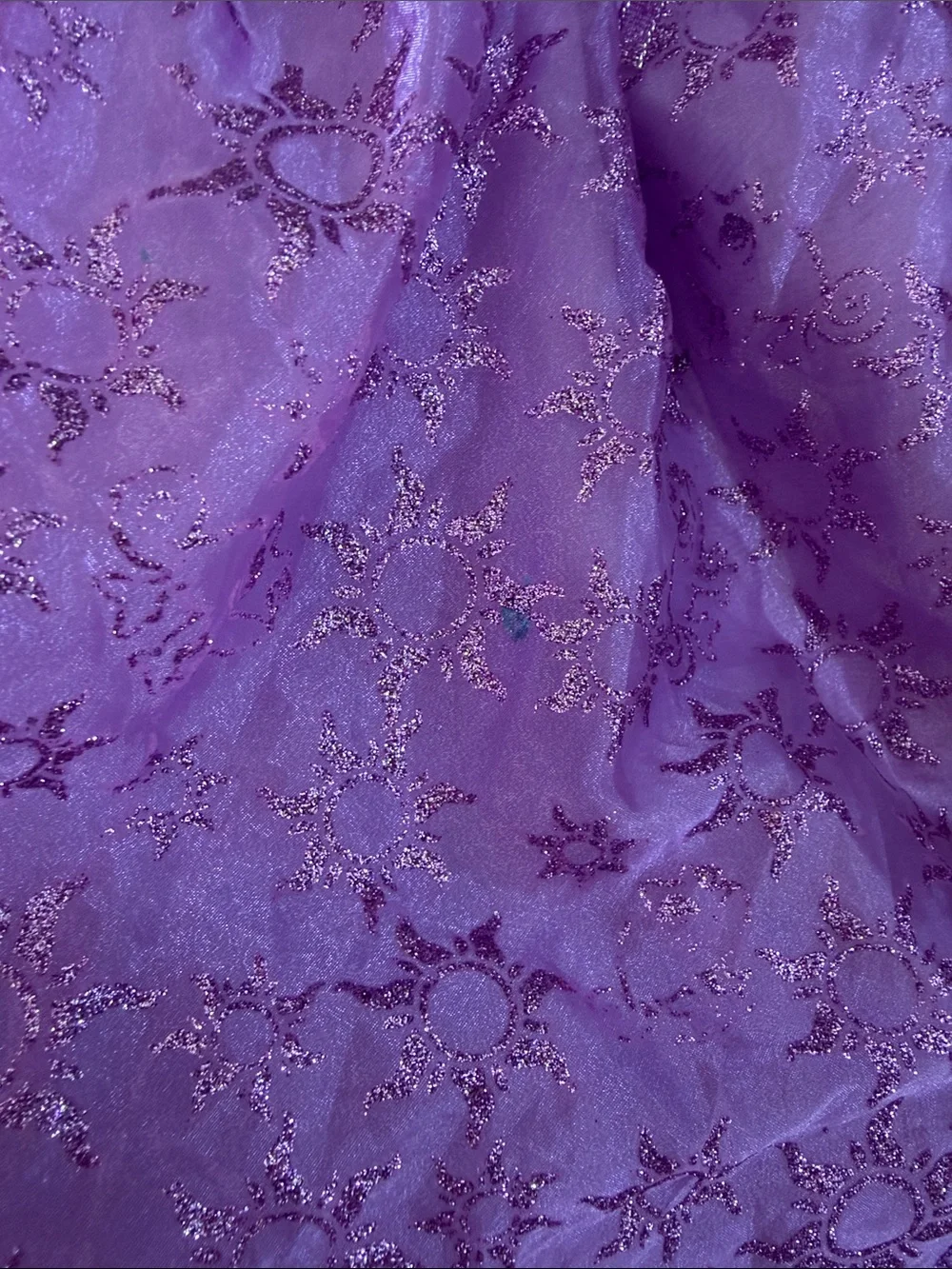 Girls Rapunzel Disney Purple Princess Costume Dress Sz 4-6Y Puff Sleeve